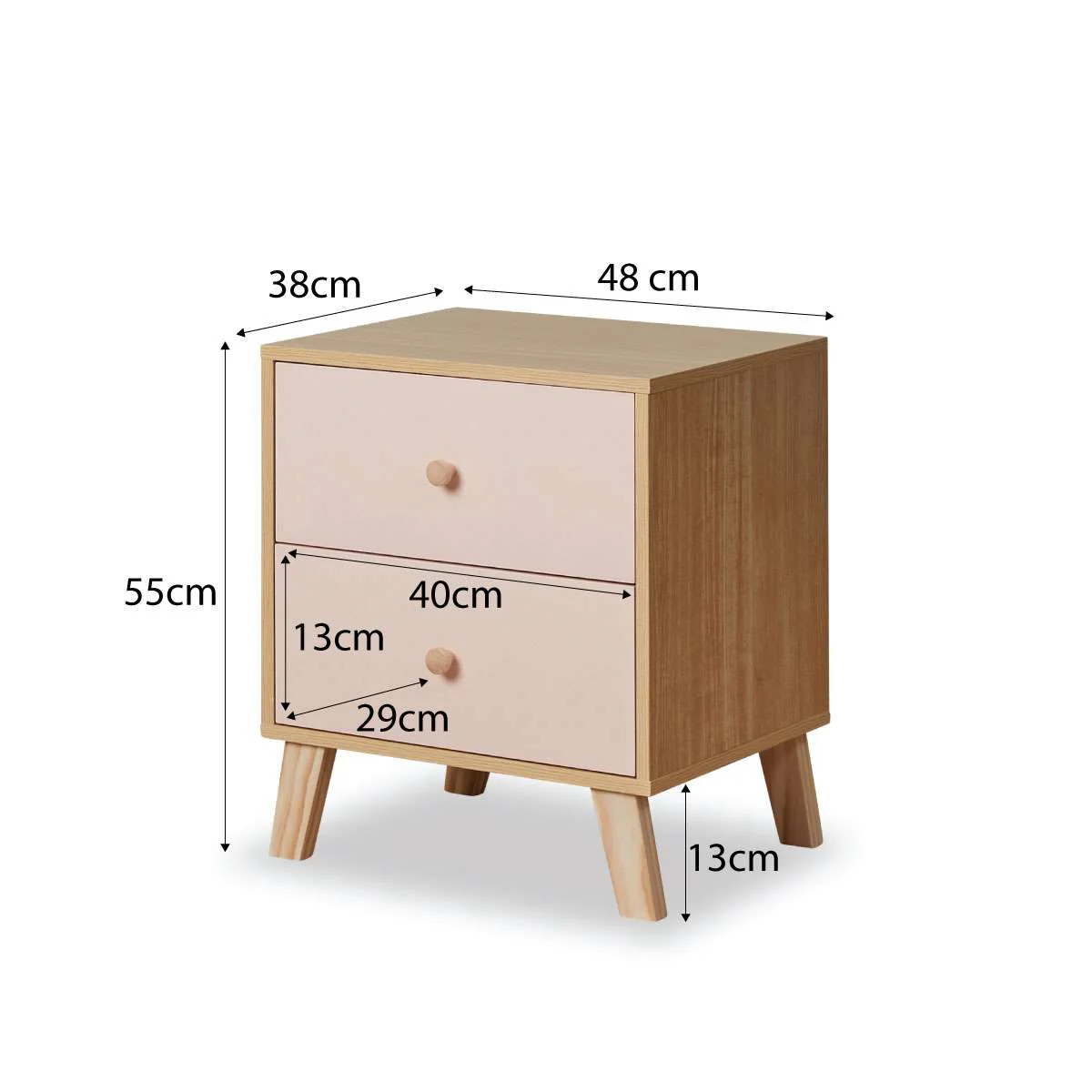 Aspen Bedside Table - Pink - Image 6