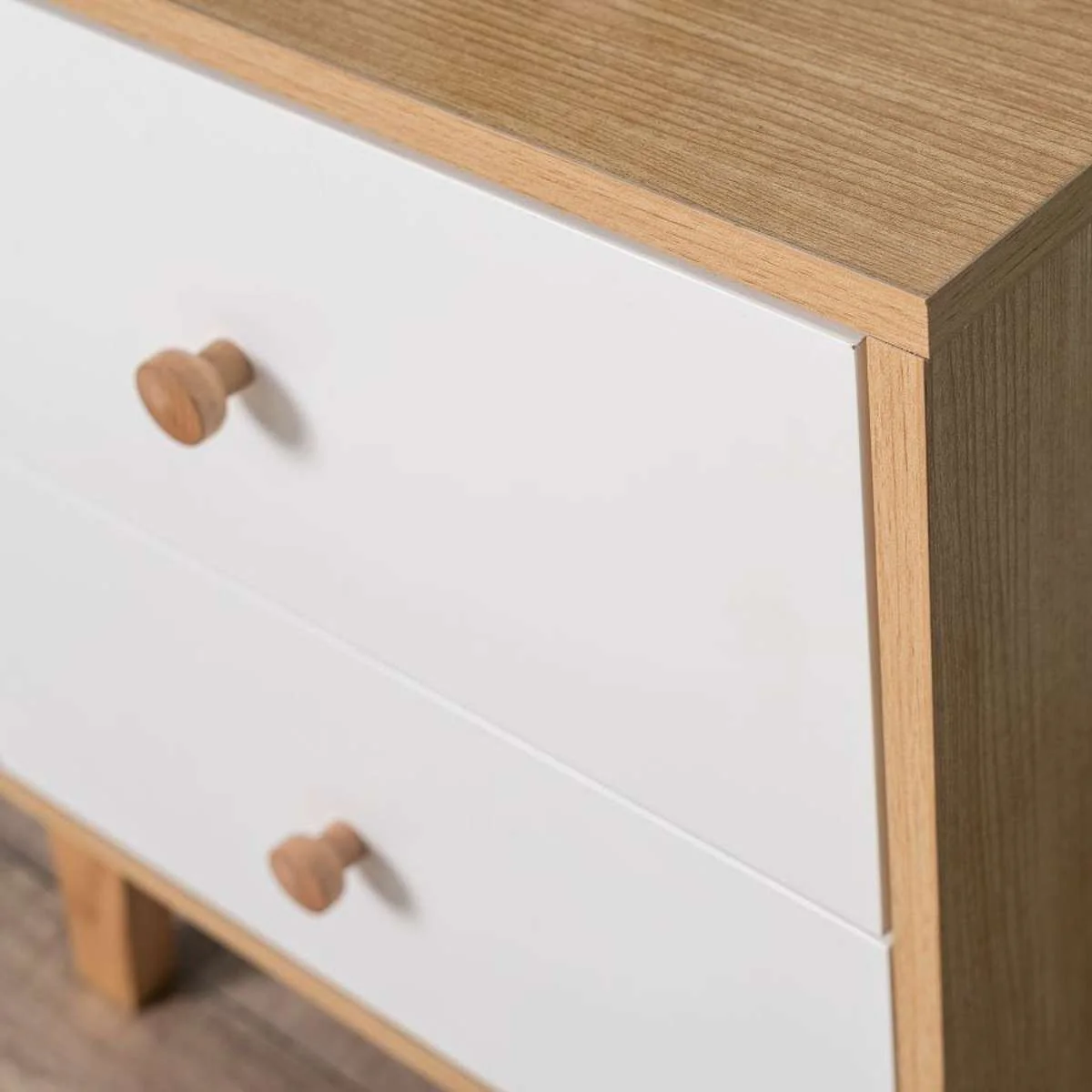 Aspen Bedside Table - White/Natural - Image 4
