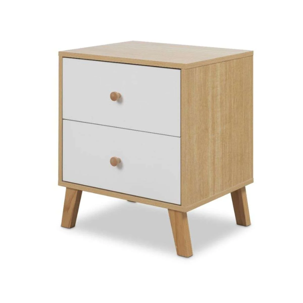 Aspen Bedside Table - White/Natural - Image 8