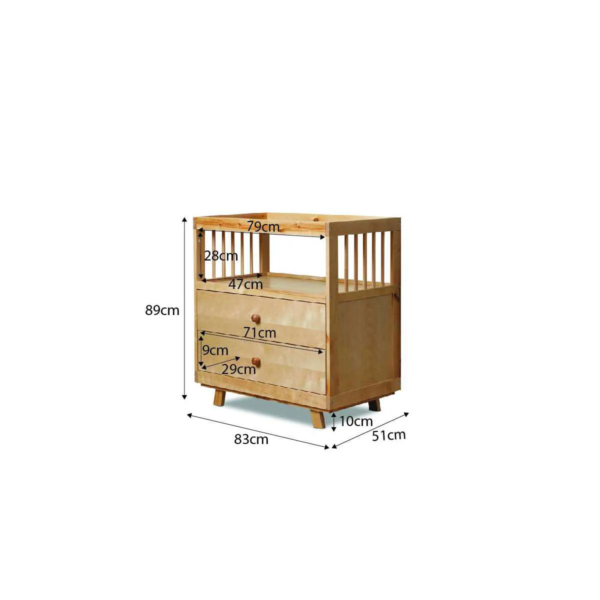 Aspen Change Table with Drawers - Birch - Image 8