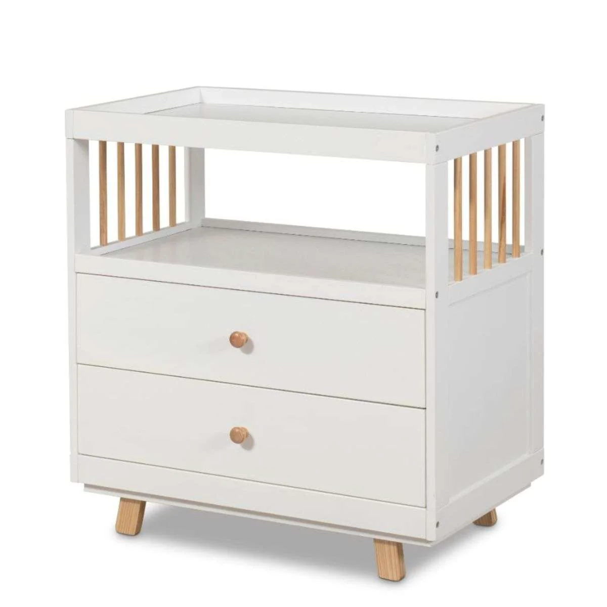 Aspen Change Table with Drawers - White/Natural - Image 8