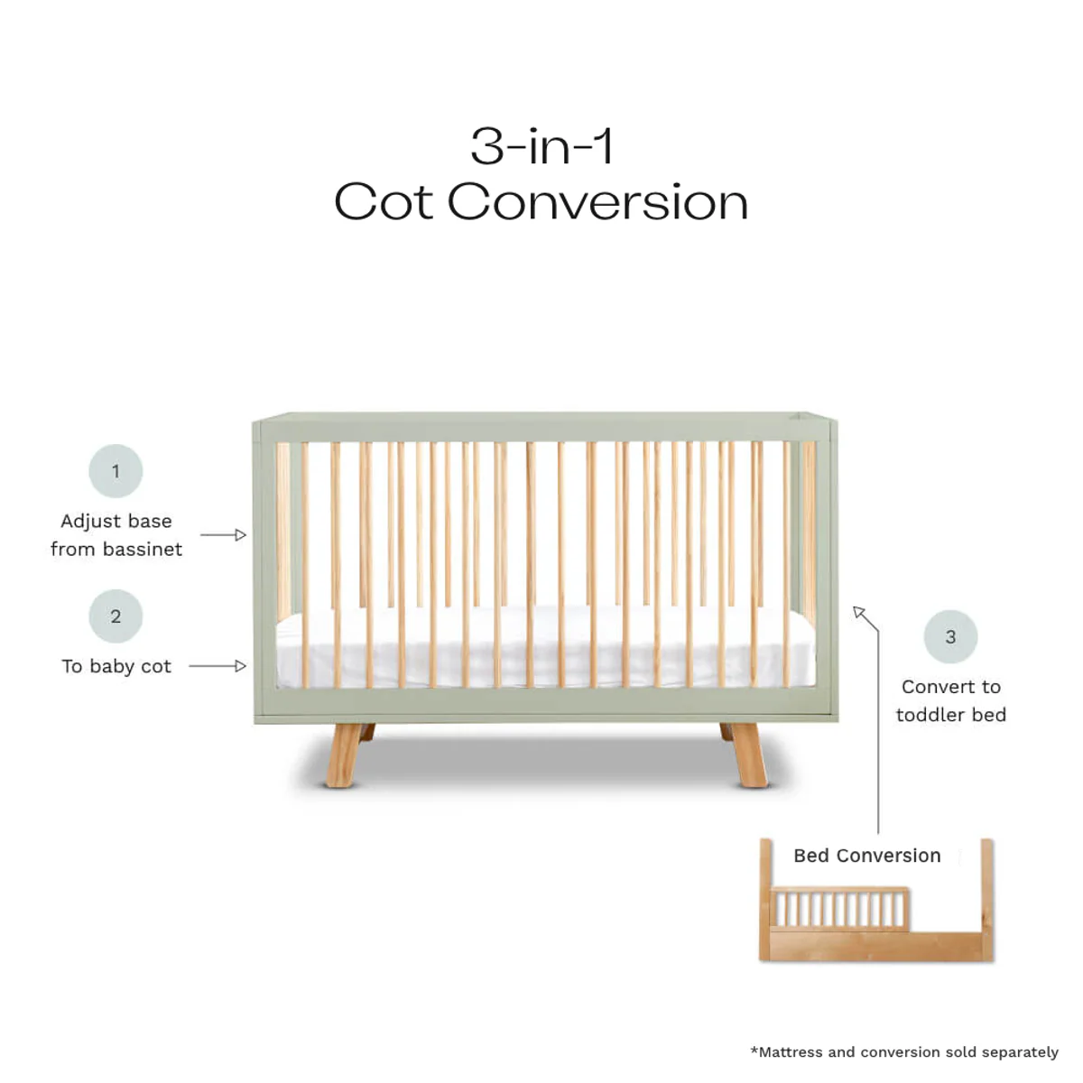Aspen Classic Cot - Sage/Natural - Image 14