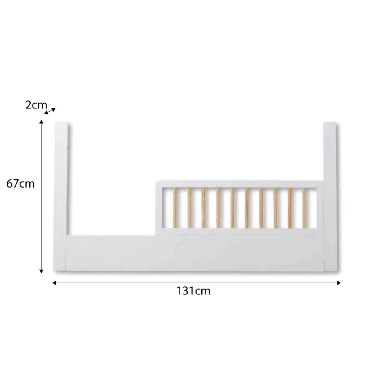 Aspen White/Natural 3-in-1 Cot Conversion Bundle - Image 6