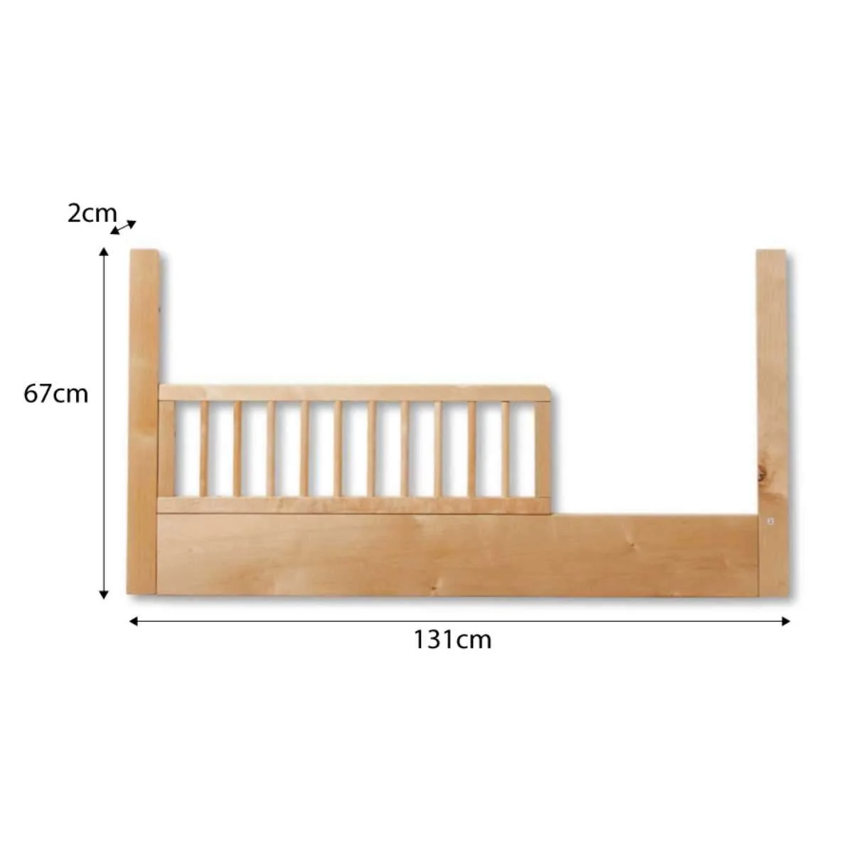Aspen Cot Toddler Bed Half Frame - Natural Birch - Image 7