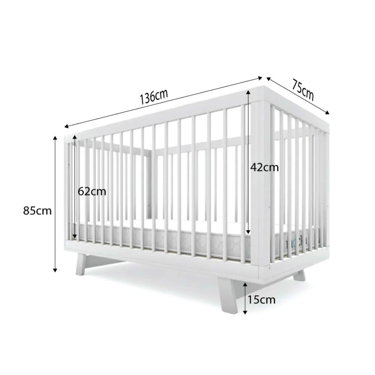 Aspen Classic Cot - White - Image 11