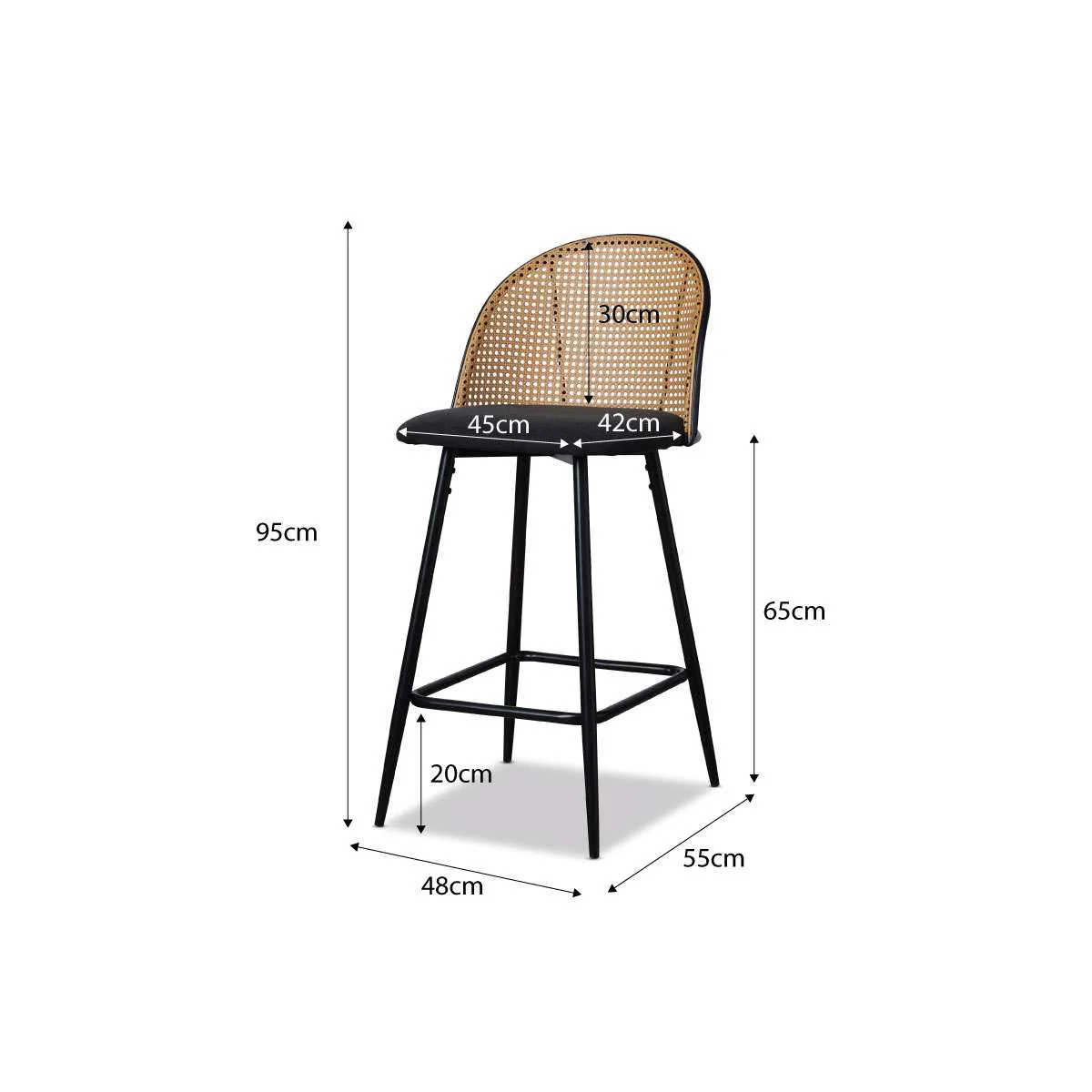 Avila Bar Stool - Black - Image 7