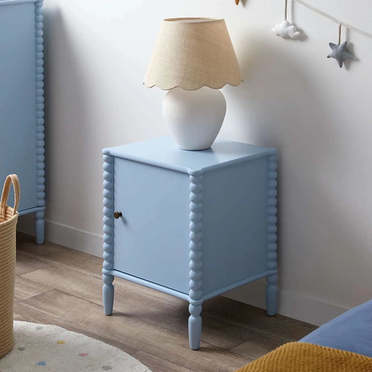 Betti Bobbin Bedside Table - Ice Blue - Image 3
