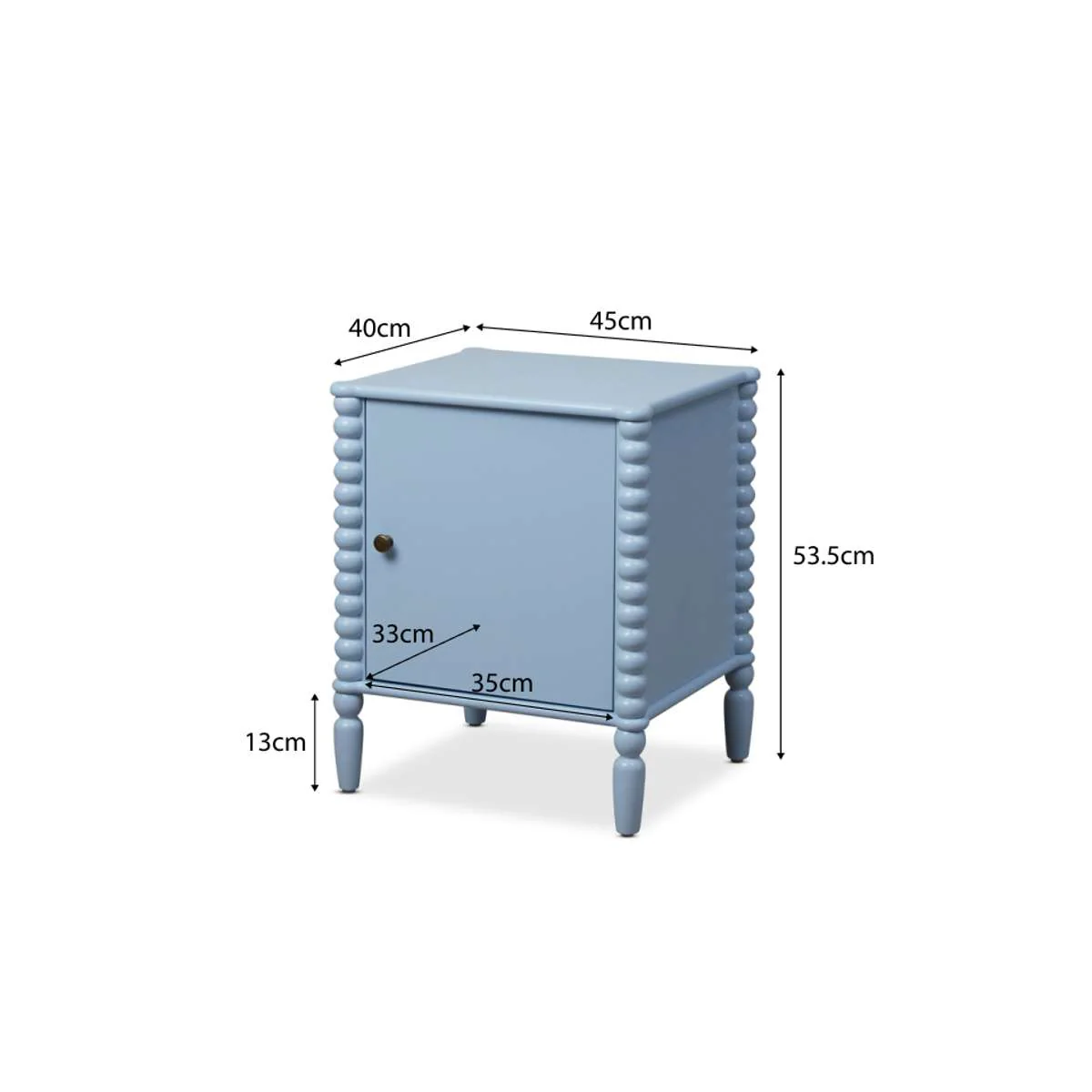 Betti Bobbin Bedside Table - Ice Blue - Image 8