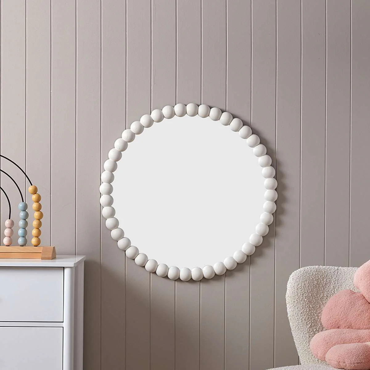 Bobbin Mirror - Round - White - Image 4