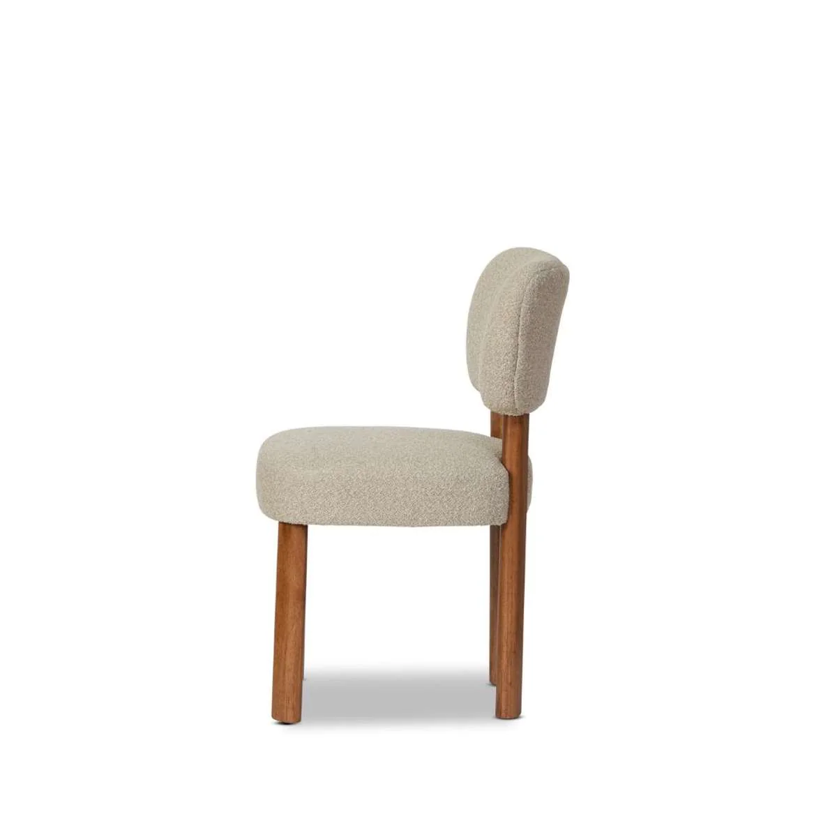 Coco Boucle Dining Chair - Set of 2 - Cream/Walnut - Image 11