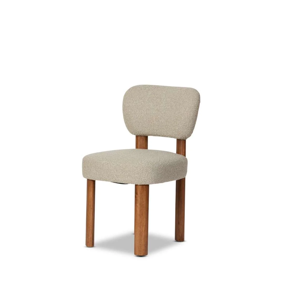 Coco Boucle Dining Chair - Set of 2 - Cream/Walnut - Image 10