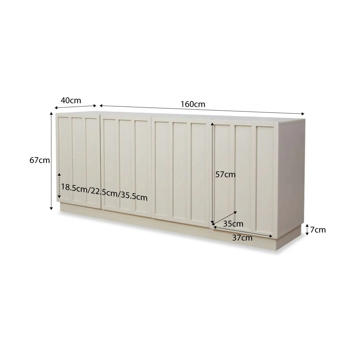 Emery Panel Buffet - Beige - Image 15
