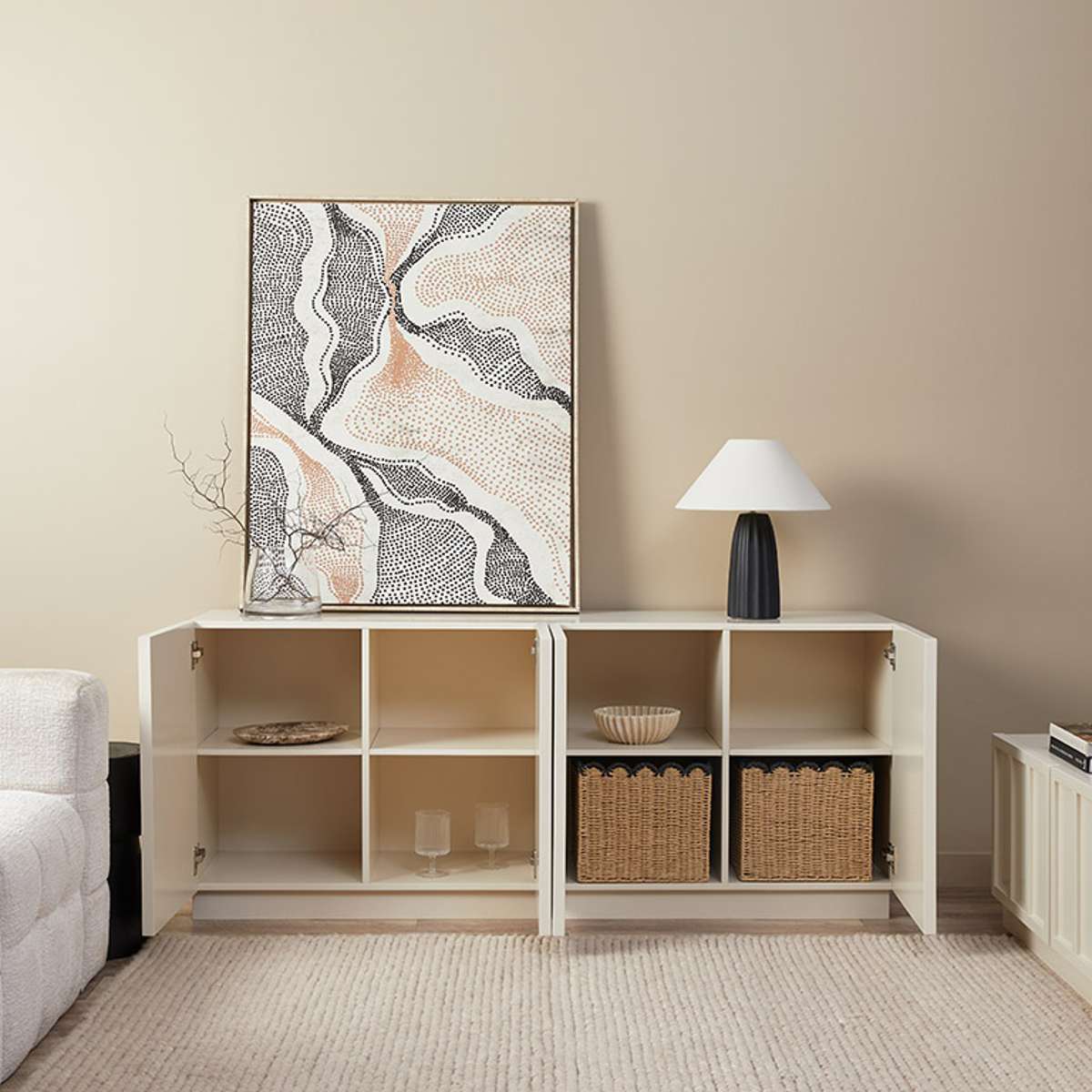Emery Panel Buffet - Beige - Image 4