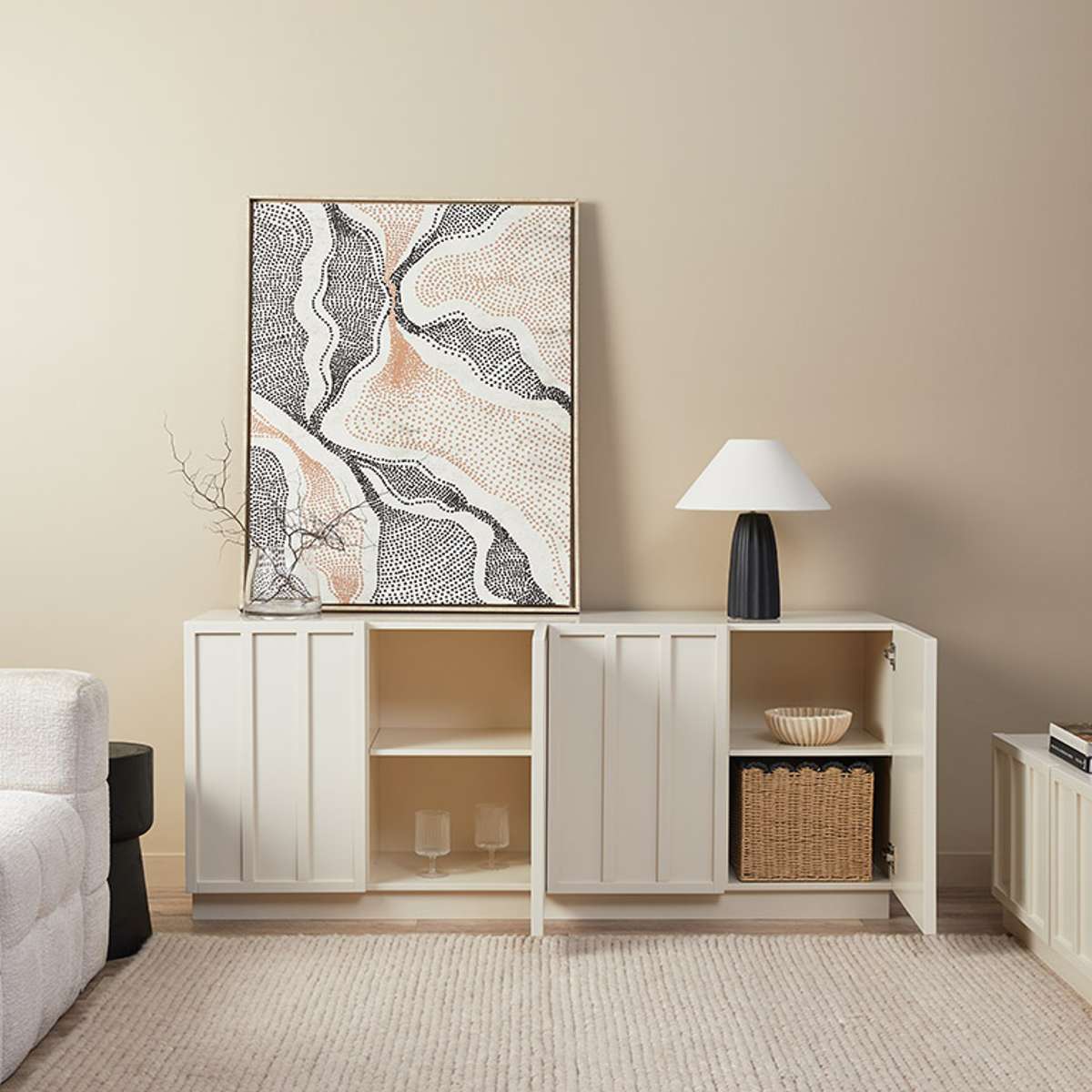 Emery Panel Buffet - Beige - Image 5