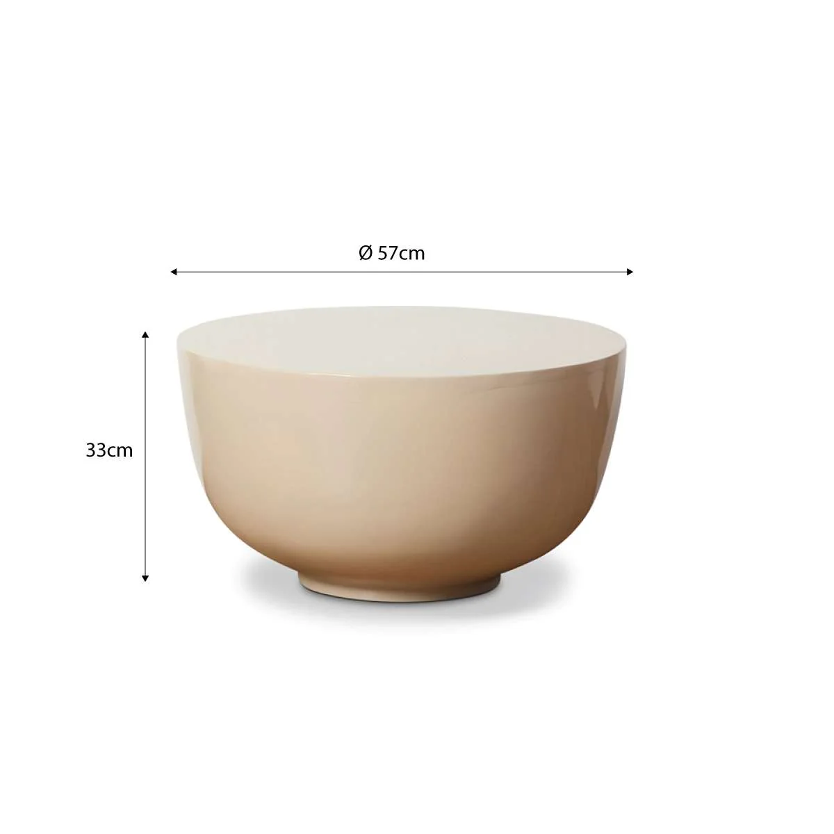 Renzo Outdoor Coffee Table - Beige Gloss - Image 4