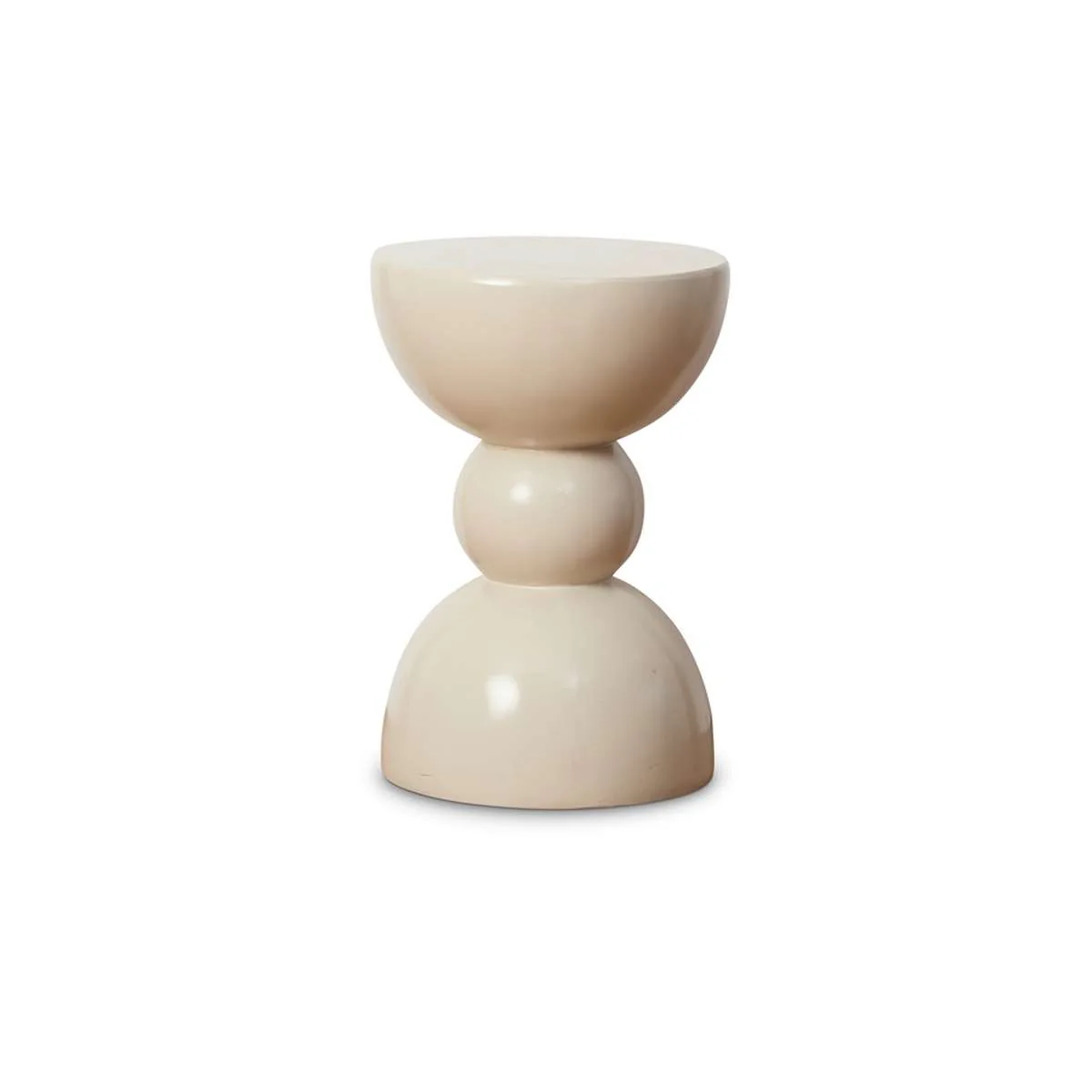 Emilio Outdoor Side Table - Beige Gloss - Image 6
