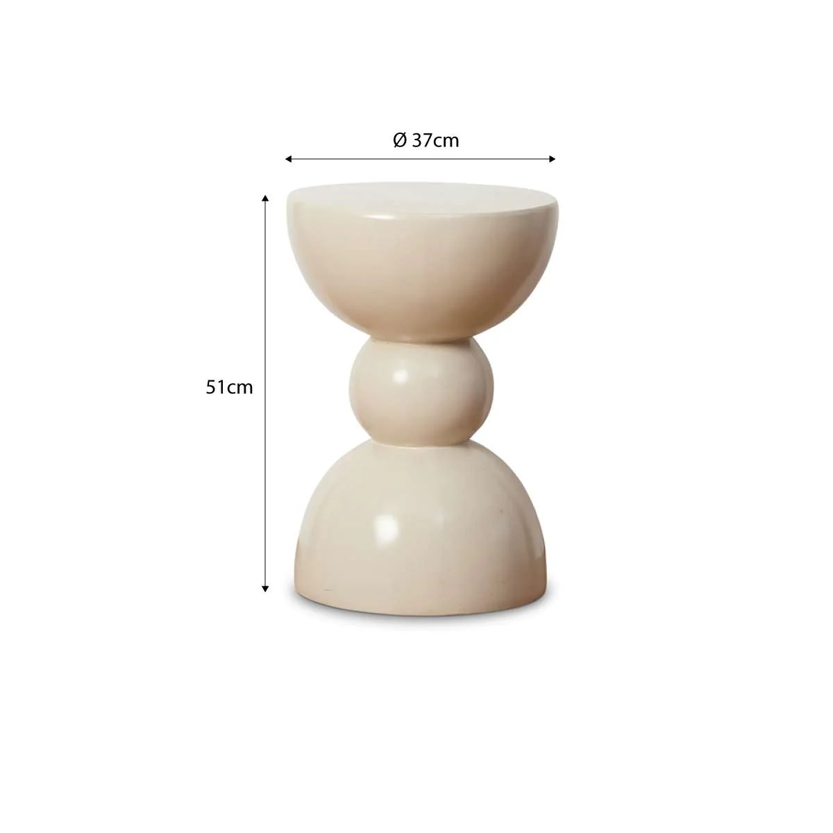 Emilio Outdoor Side Table - Beige Gloss - Image 5