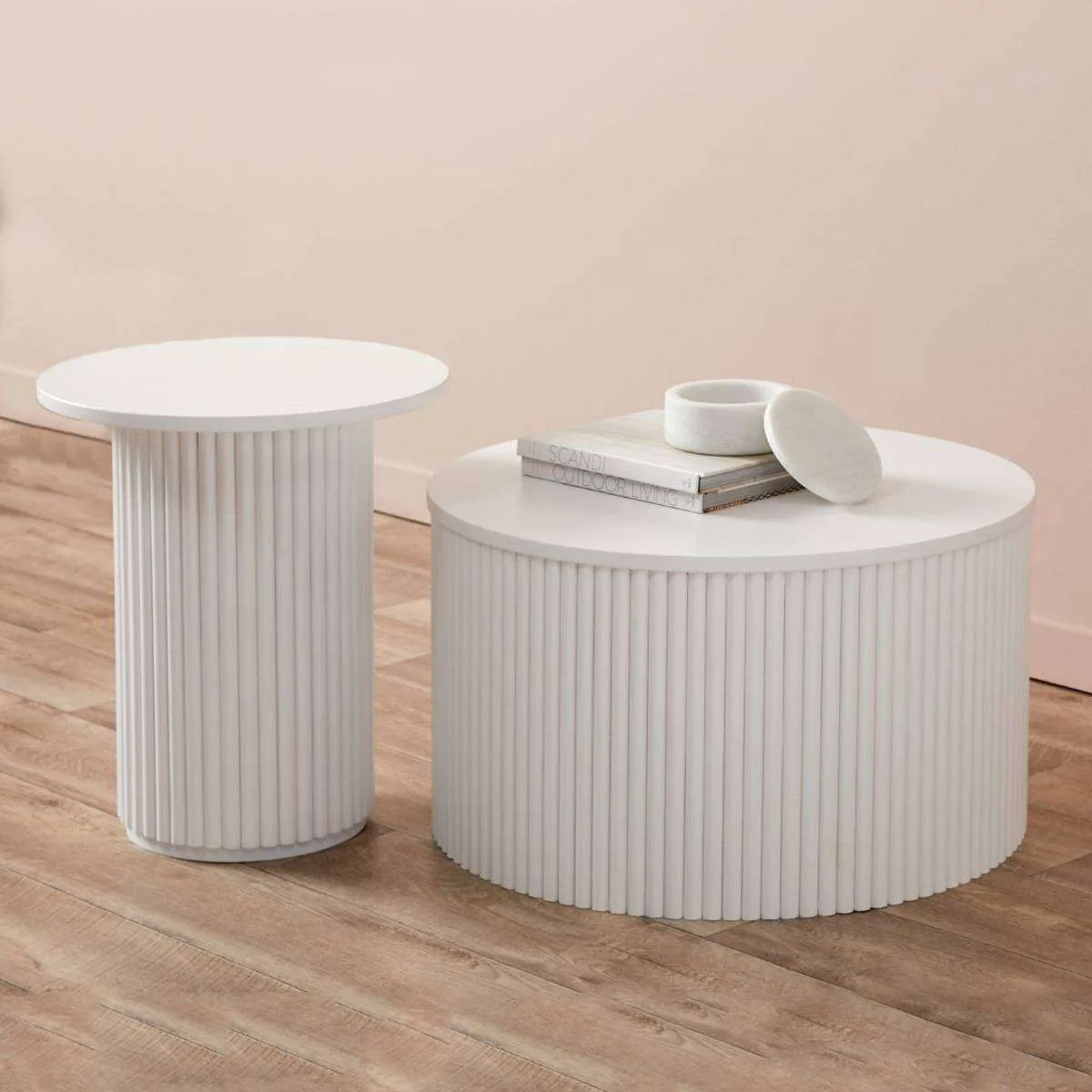 Eve Drum Coffee Table - White - Image 3