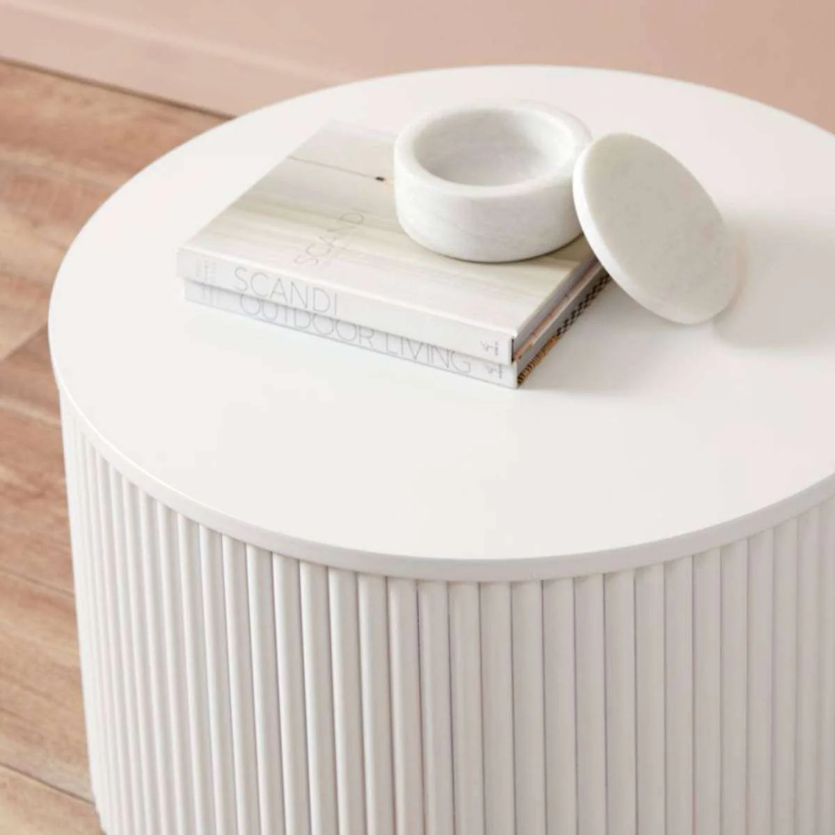 Eve Drum Coffee Table - White - Image 4