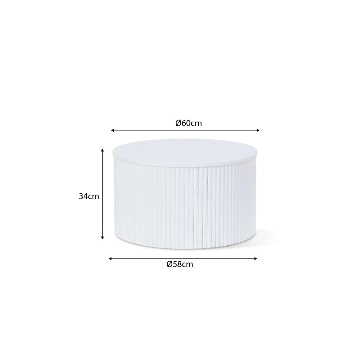 Eve Drum Coffee Table - White - Image 7