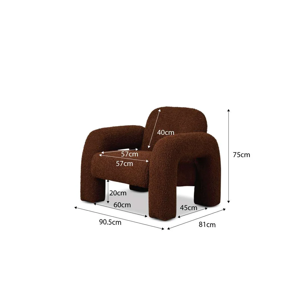 Felix Sherpa Occasional Chair - Chocolate - Image 14