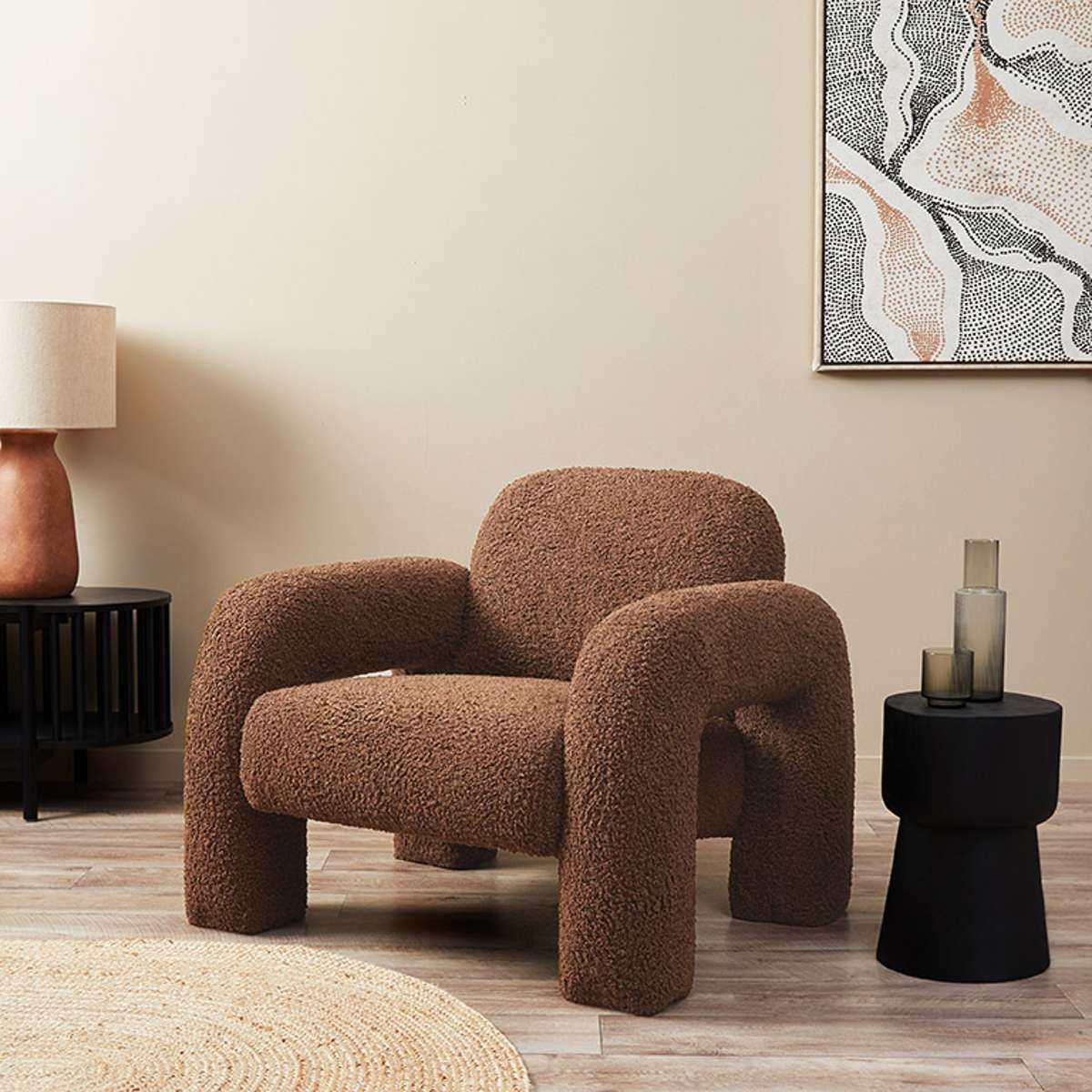 Felix Sherpa Occasional Chair - Chocolate - Image 3