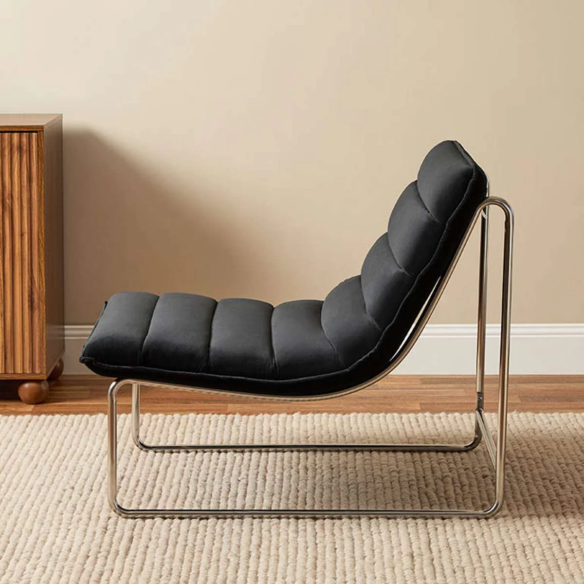 Frank Ribbed Occasional Chair - Black - Image 3