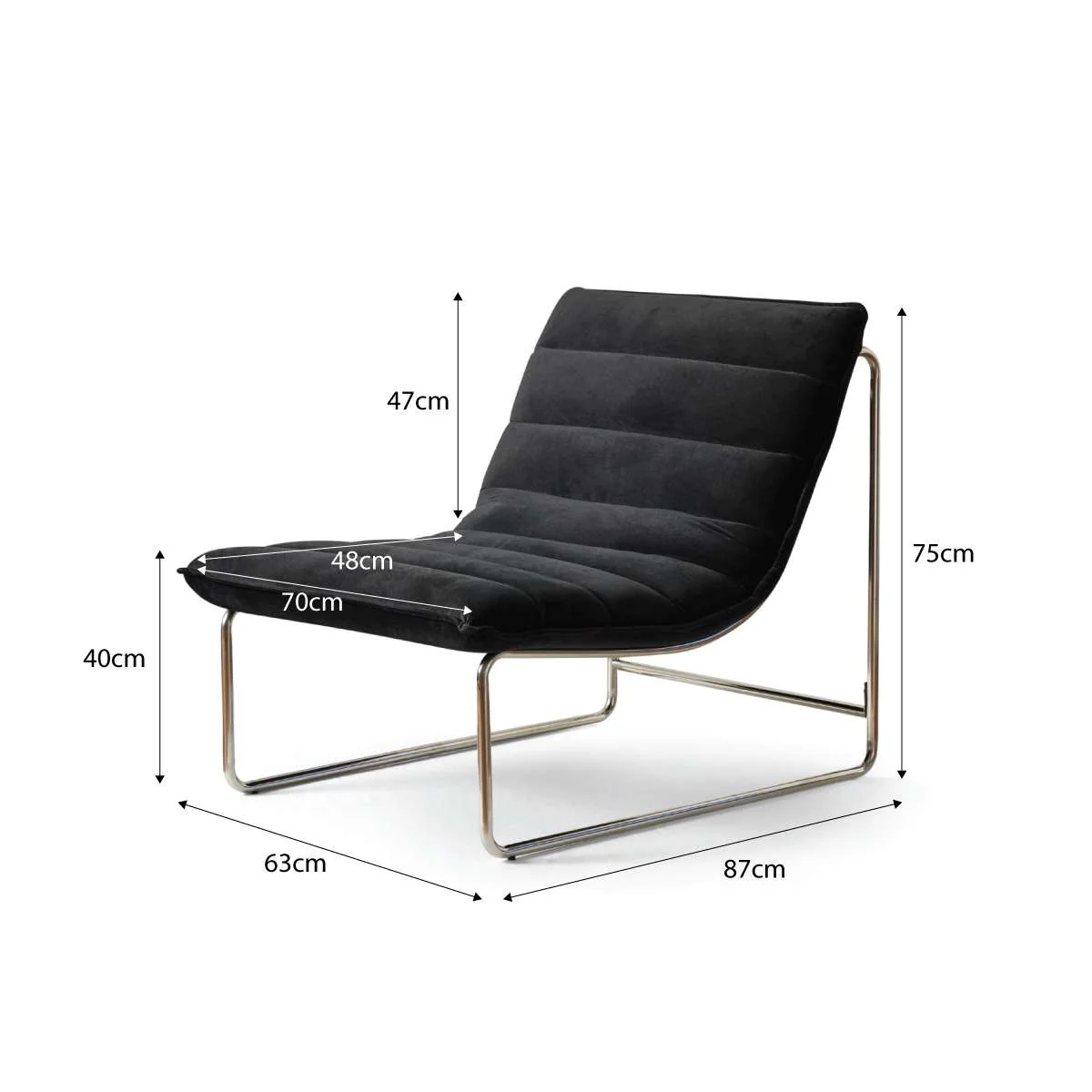 Frank Ribbed Occasional Chair - Black - Image 7