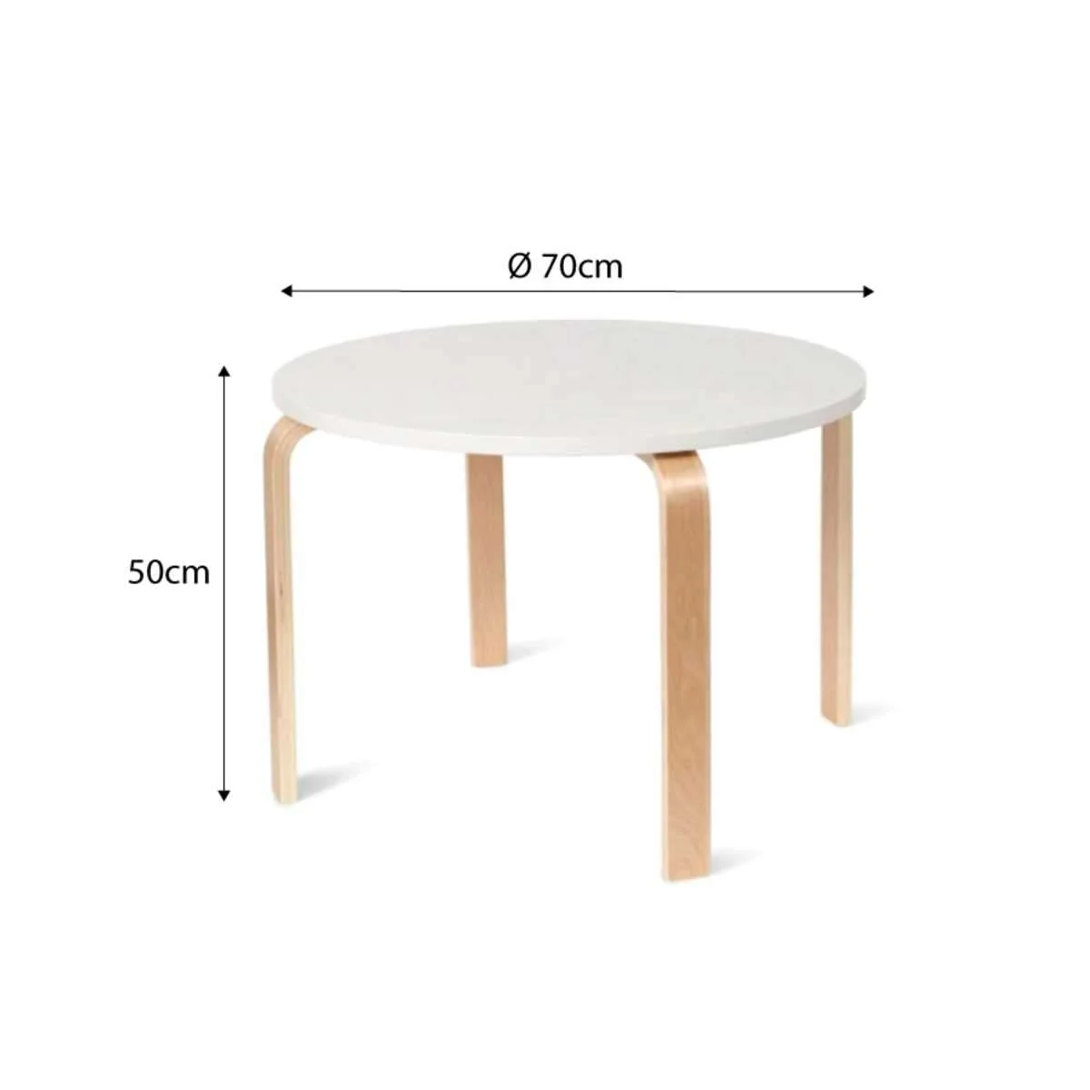 Hudson Kids Round Table - White/Natural - Image 4
