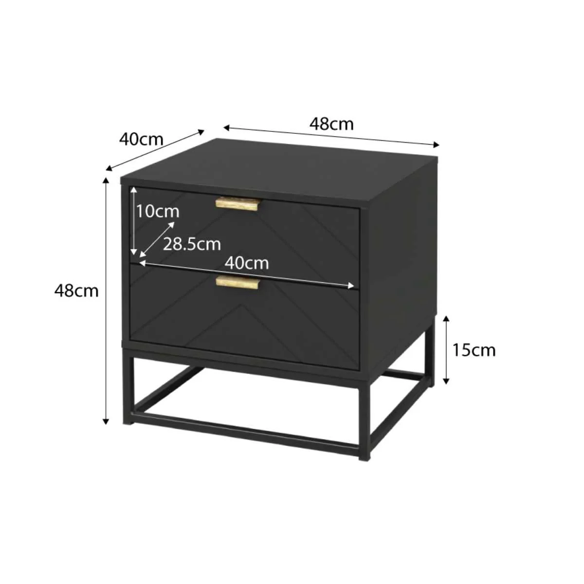 Inca Bedside Table - Black - Image 3