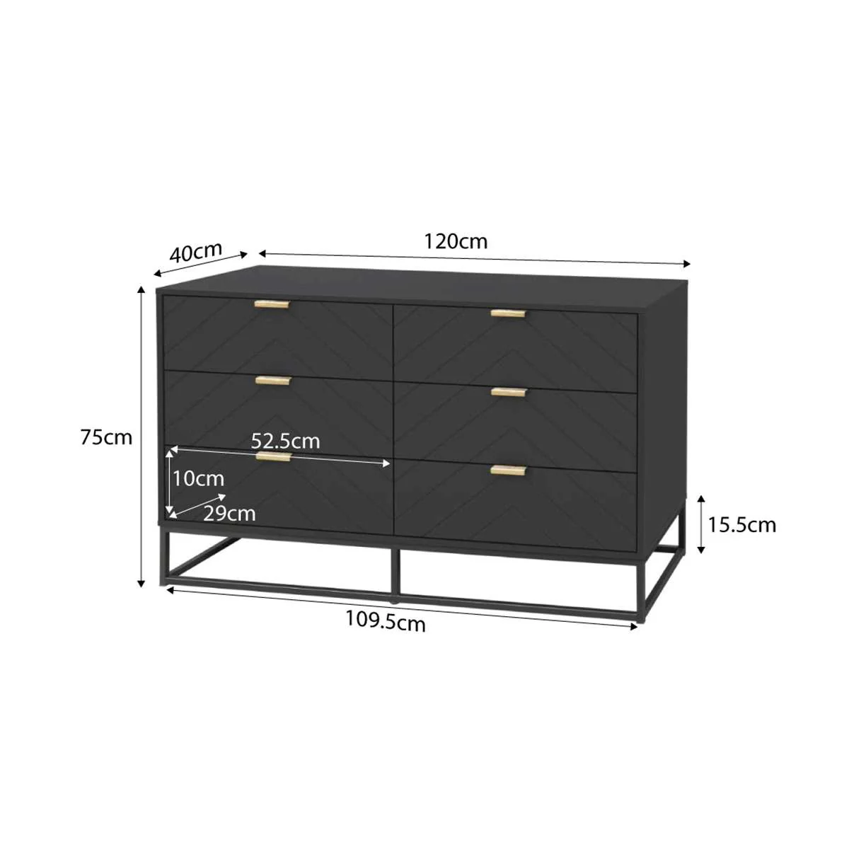 Inca Six Drawer - Black - Image 5