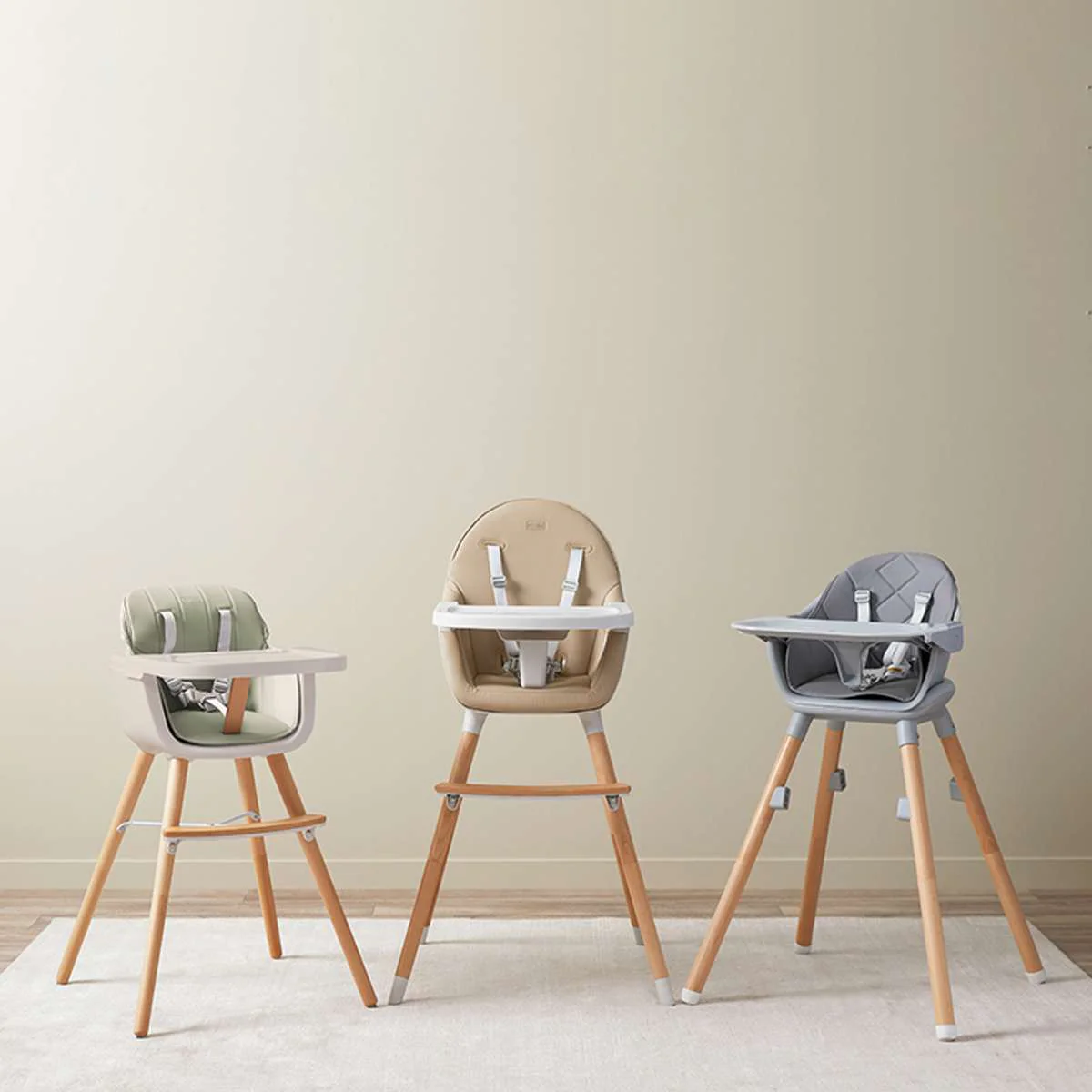 Jenson Natural Highchair - Sage Green - Image 11
