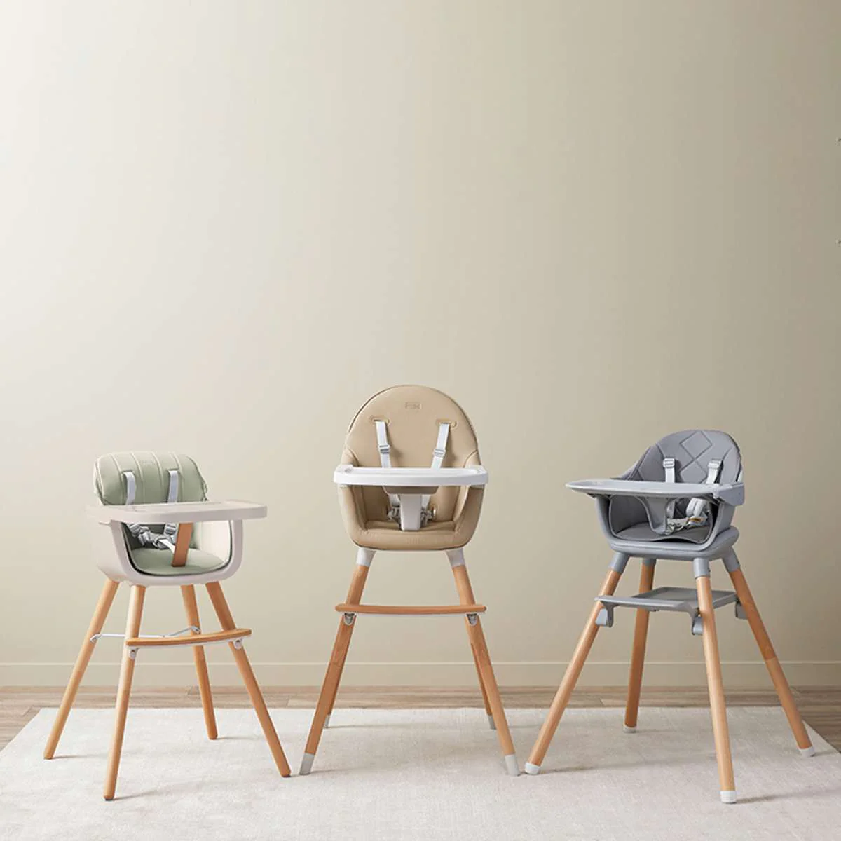 Jenson Natural Highchair - Sage Green - Image 13