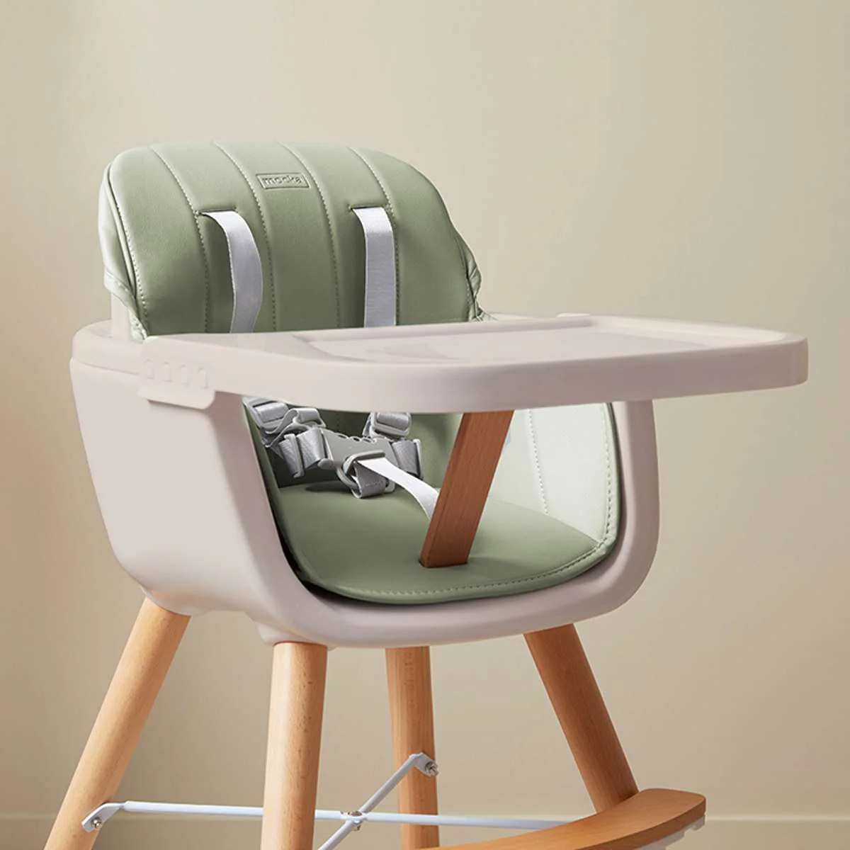 Jenson Natural Highchair - Sage Green - Image 5