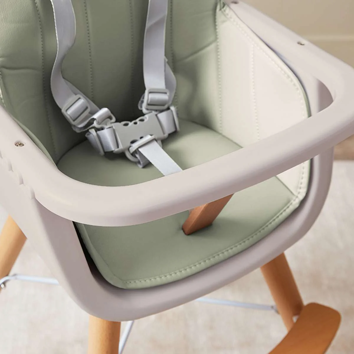 Jenson Natural Highchair - Sage Green - Image 6