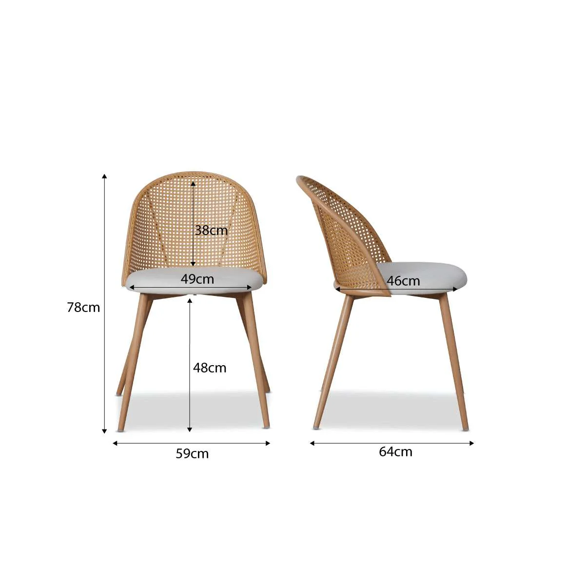 Avila Dining Chair - Set of 2 - Natural - Image 8