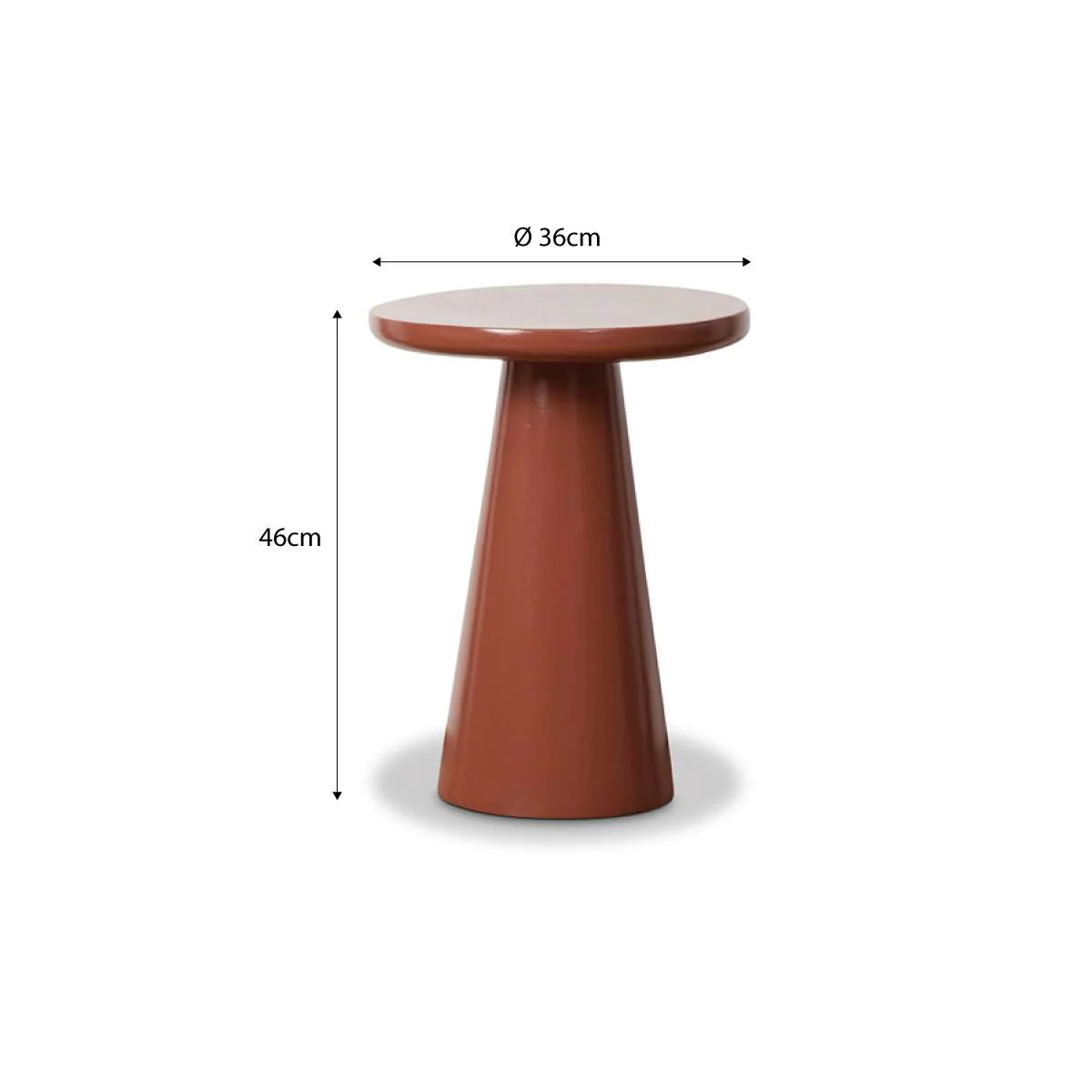 Leandro Outdoor Side Table - Clay Gloss - Image 7