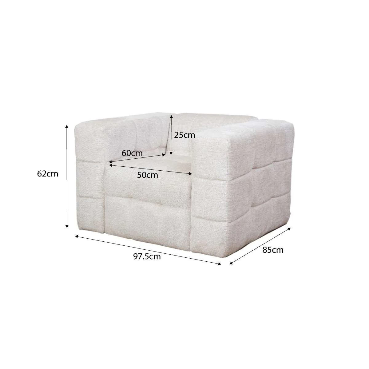 Lenny Armchair - Beige - Image 8