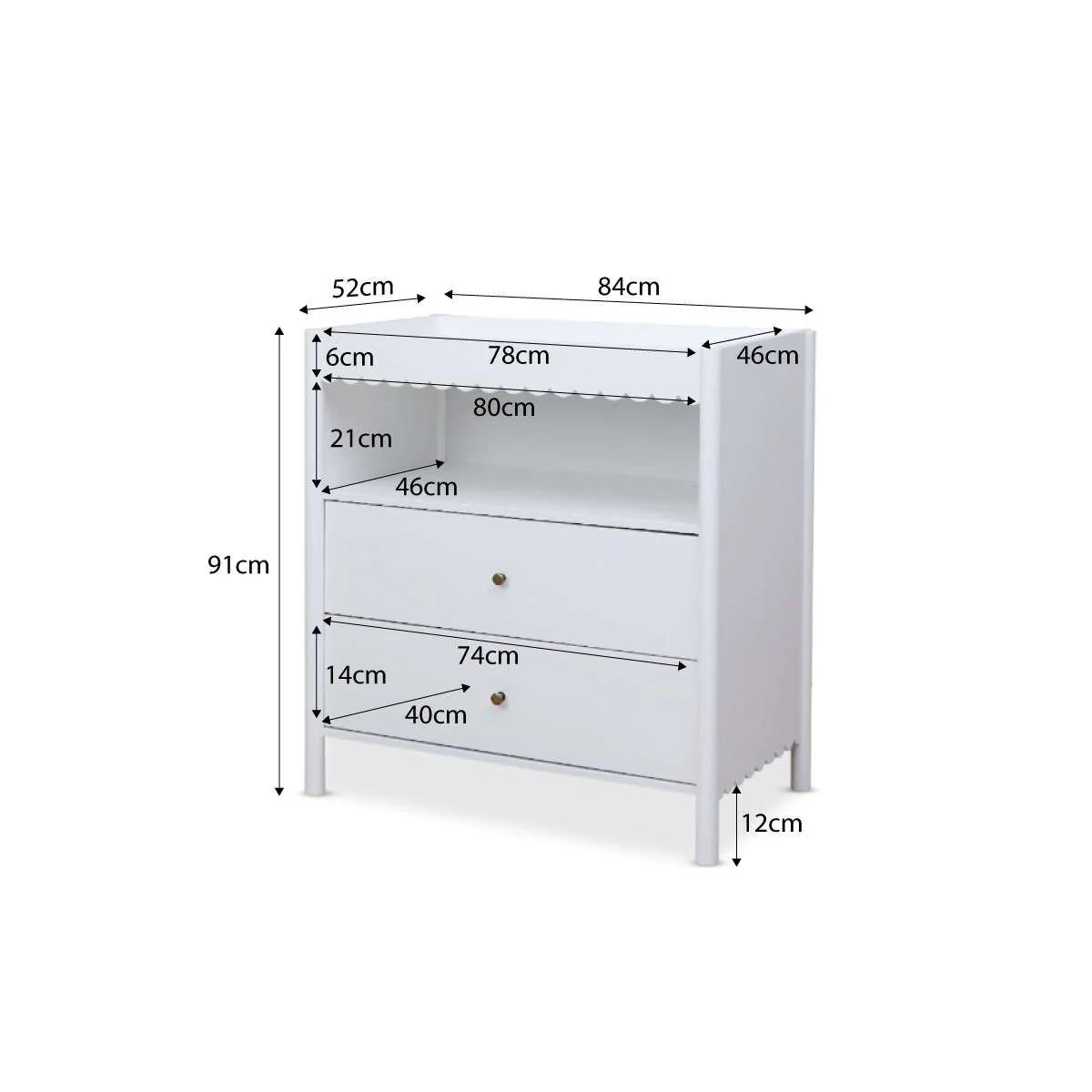 Maisie Scalloped Change Table - Image 12