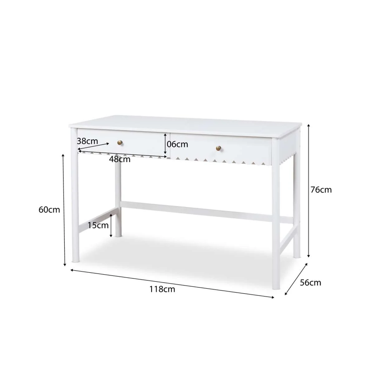 Maisie Scalloped Desk - White - Image 10