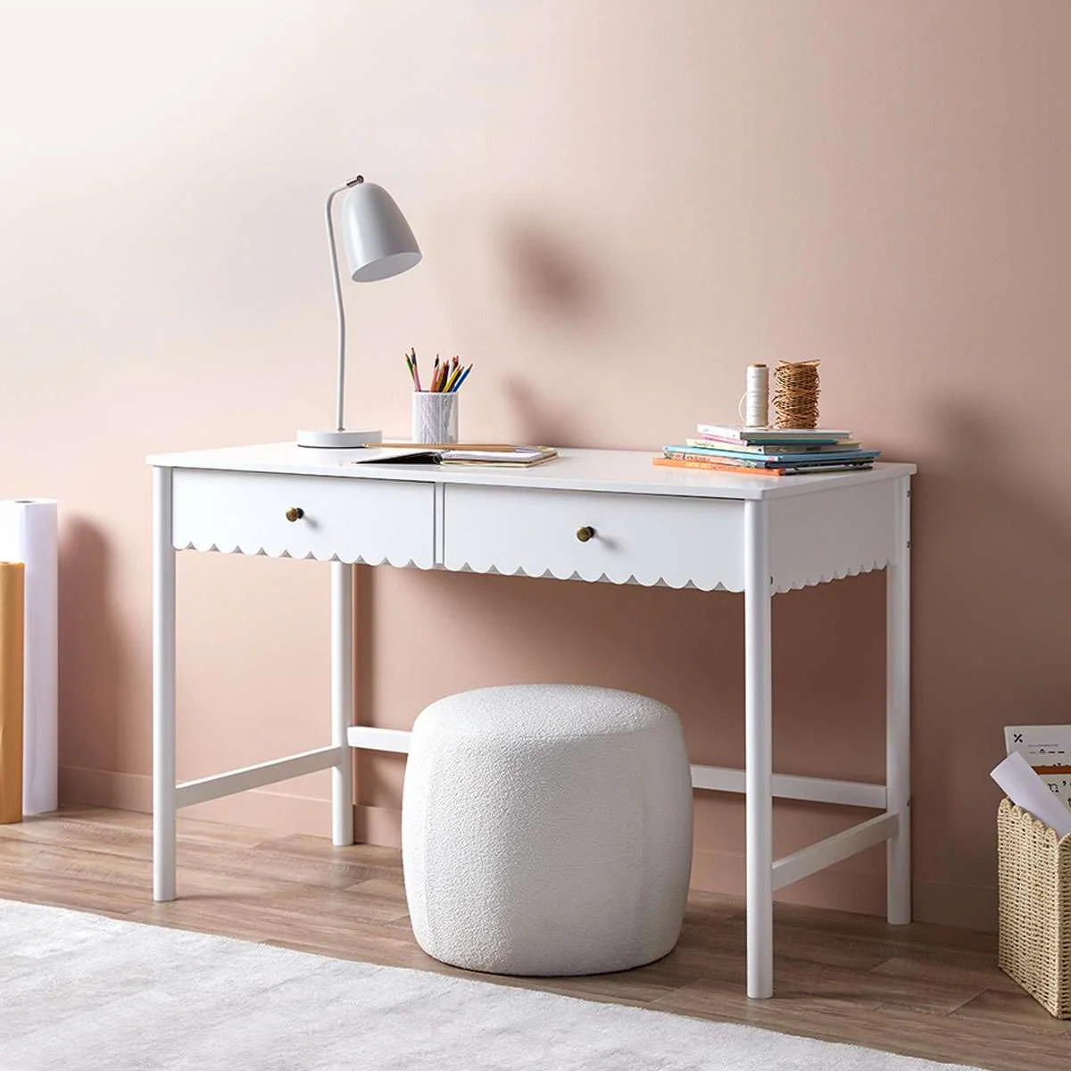 Maisie Scalloped Desk - White - Image 3