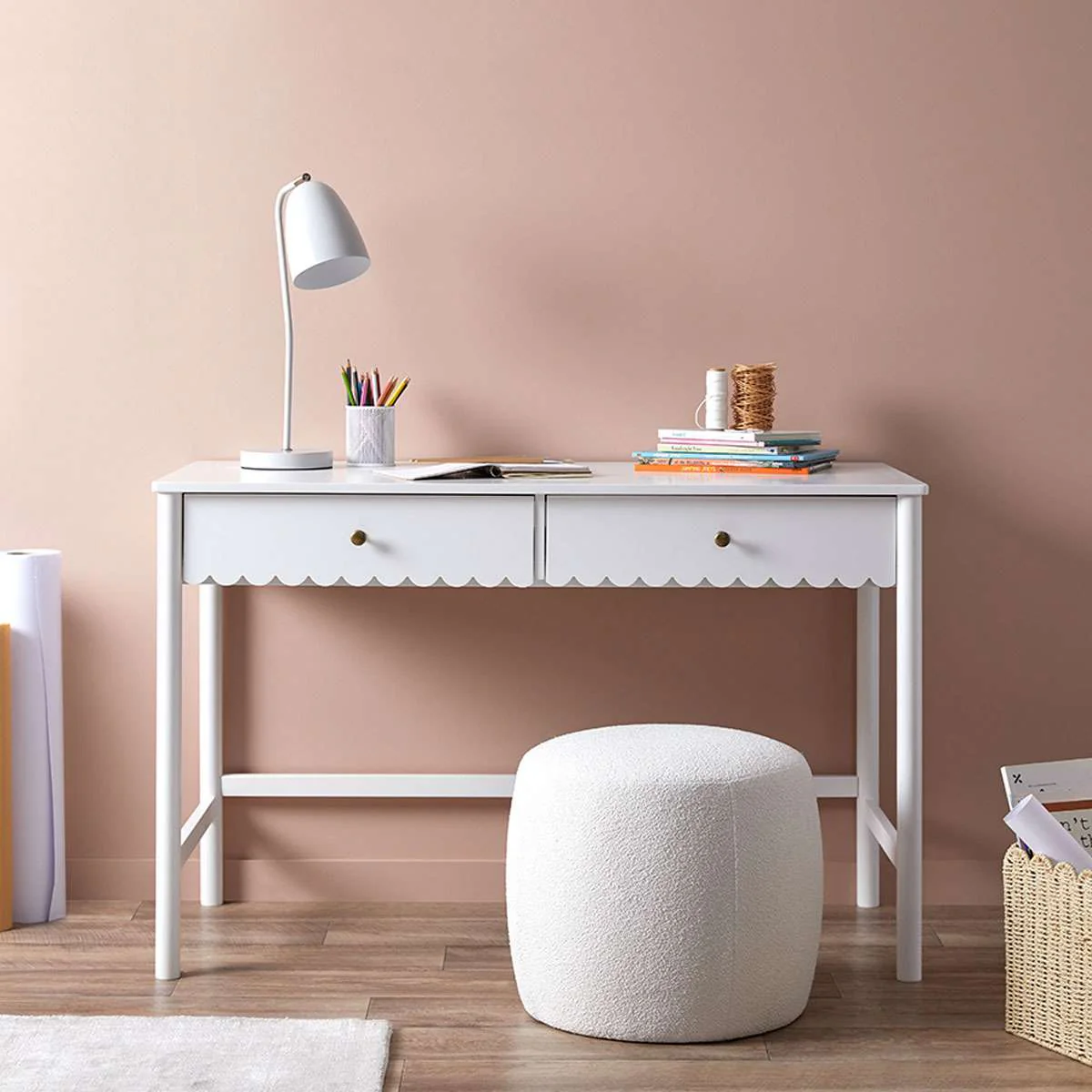Maisie Scalloped Desk - White - Image 6