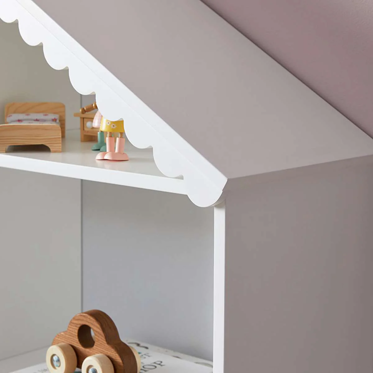 Maisie Scalloped House Bookcase - White - Image 6