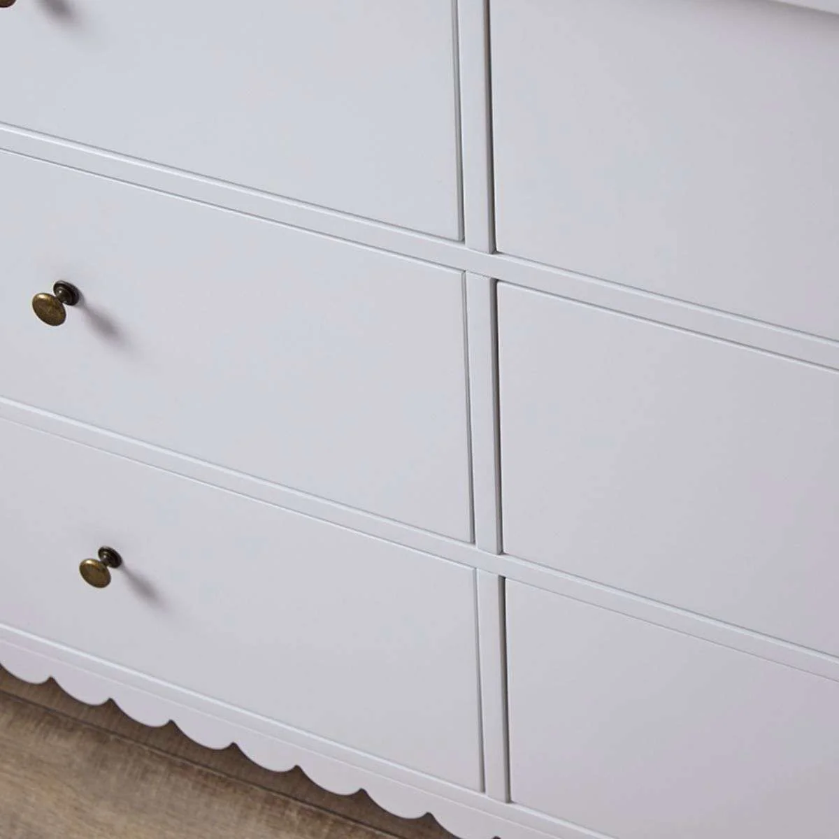 Maisie Scalloped Six Drawer - White - Image 4