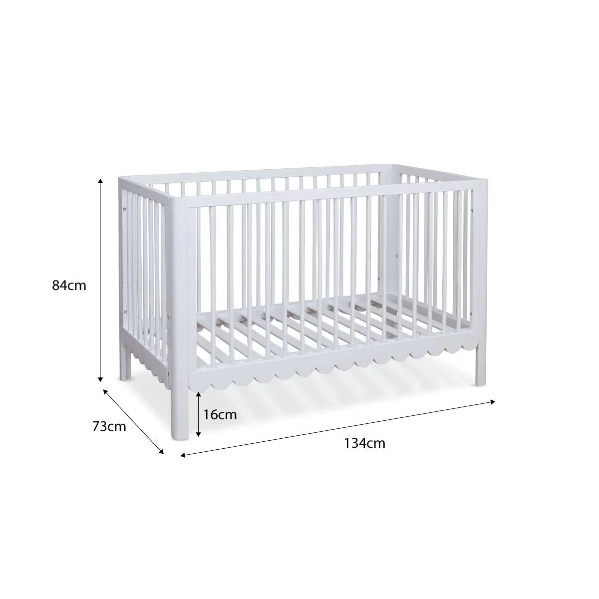 Maisie Scalloped Cot - White - Image 14