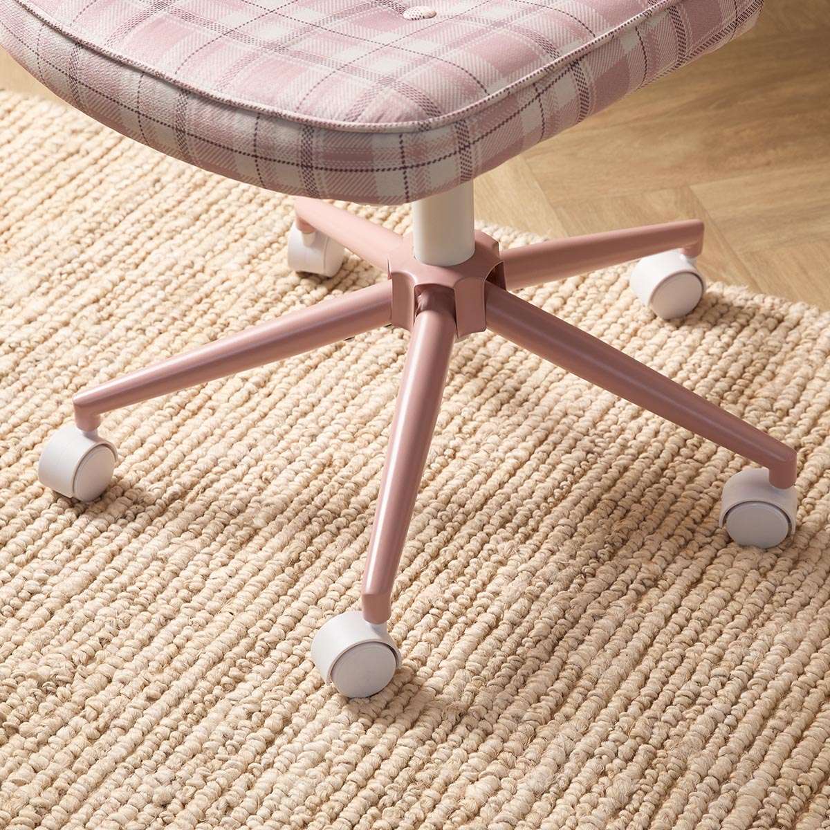 Milly Desk Chair - Pink Plaid - Image 4