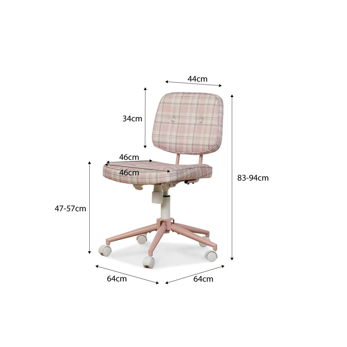 Milly Desk Chair - Pink Plaid - Image 7