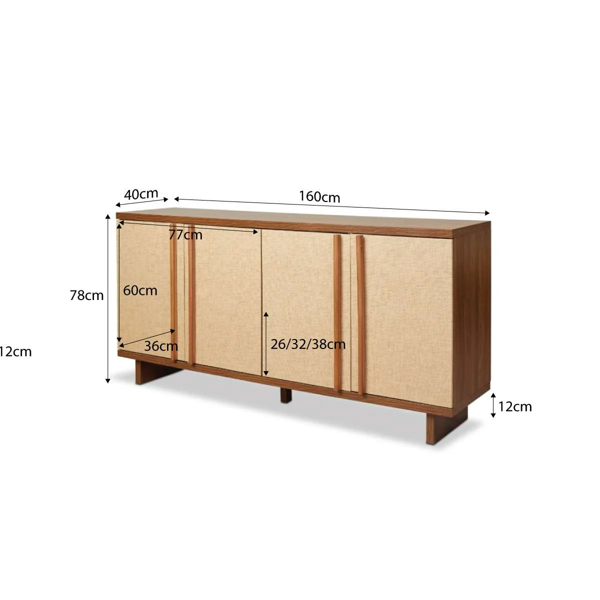 Minato Textured Buffet - Walnut - Image 14