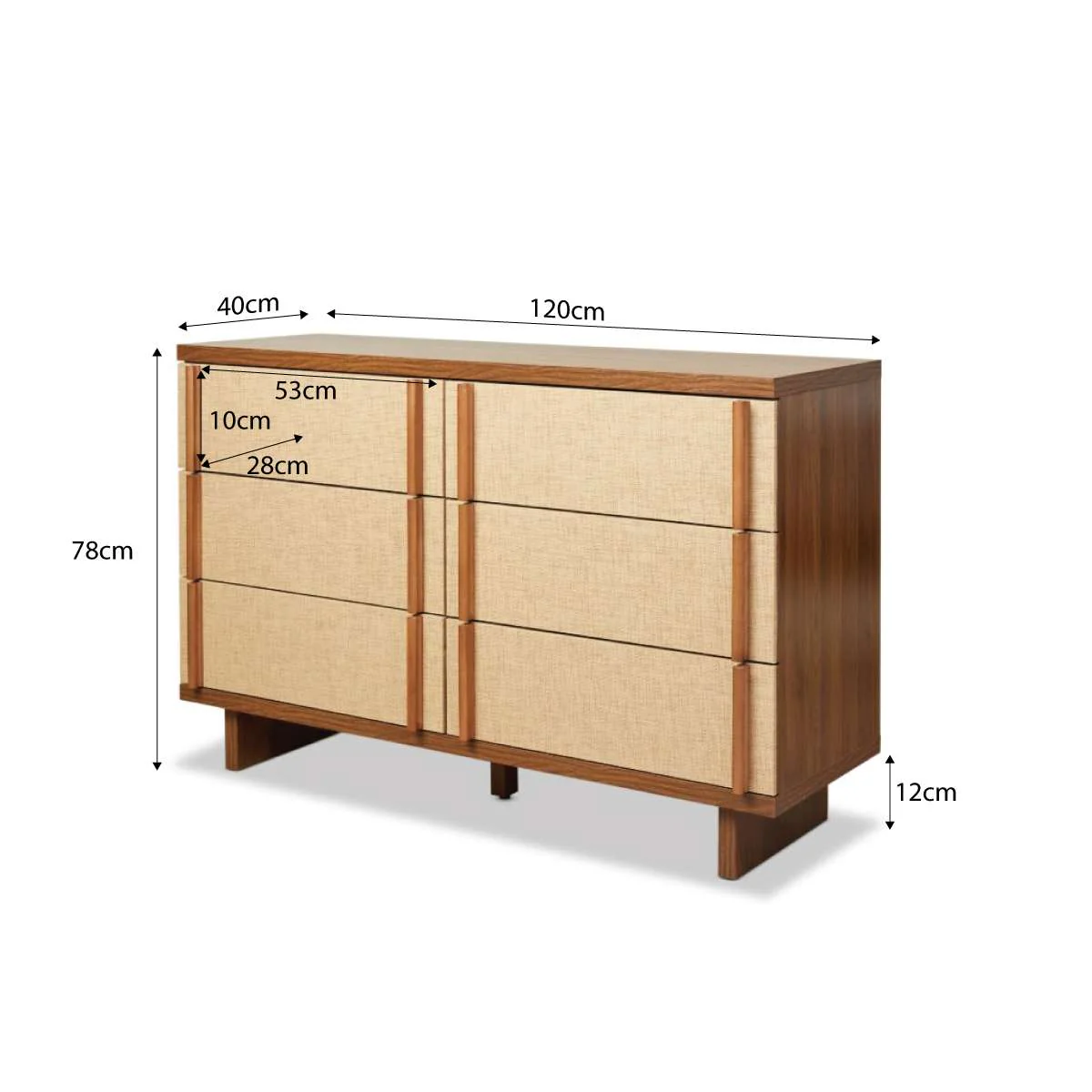 Minato Textured Six Drawer - Walnut - Image 13