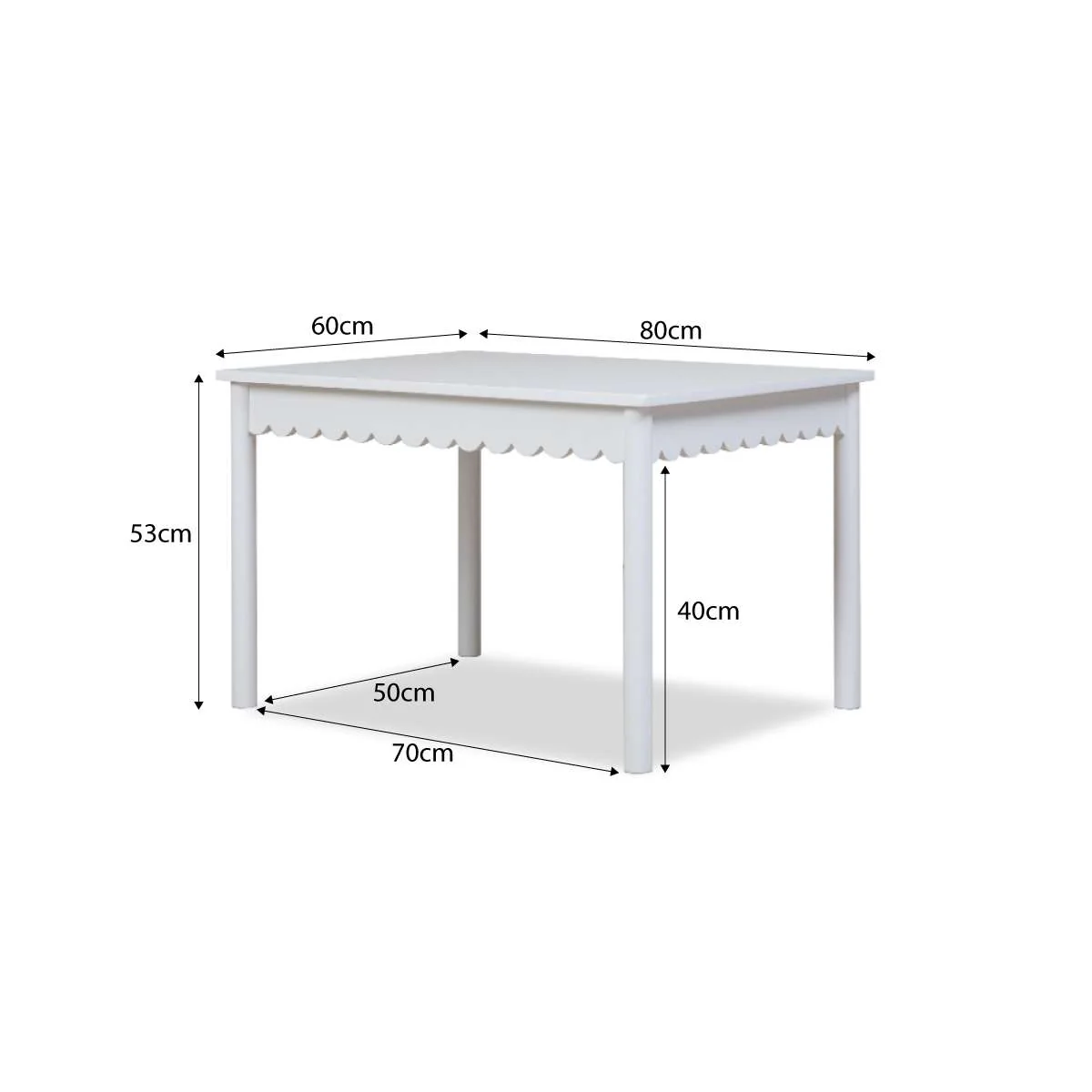 Mini Maisie Scalloped Play Table - White - Image 8